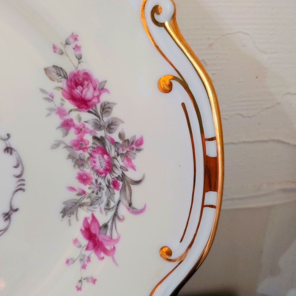 2 Vintage Platters Occupied Japan Roses Corsage Ch